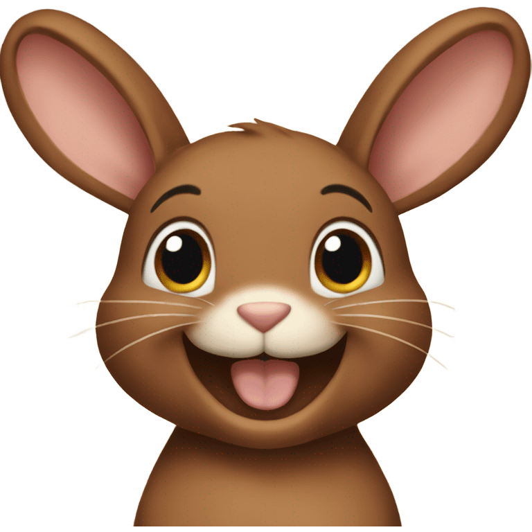 very happy brown bunny emoji