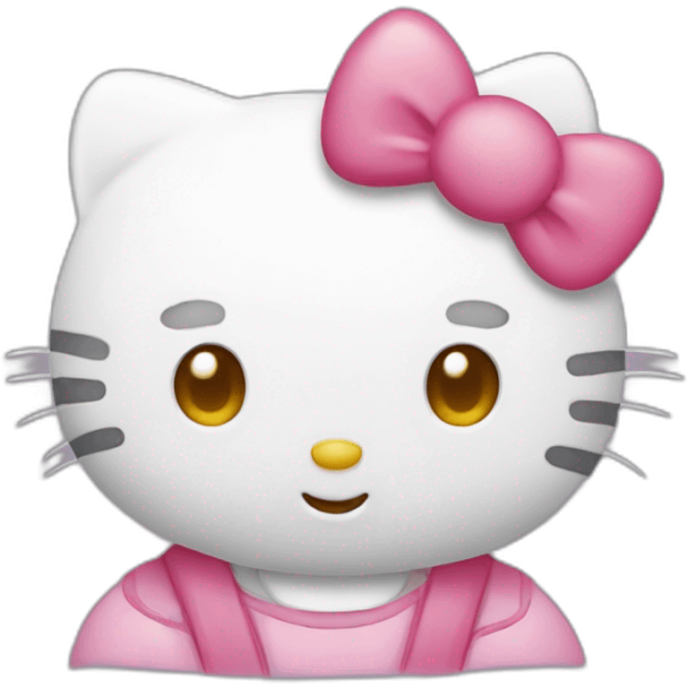 hello kitty with a lovingly look emoji