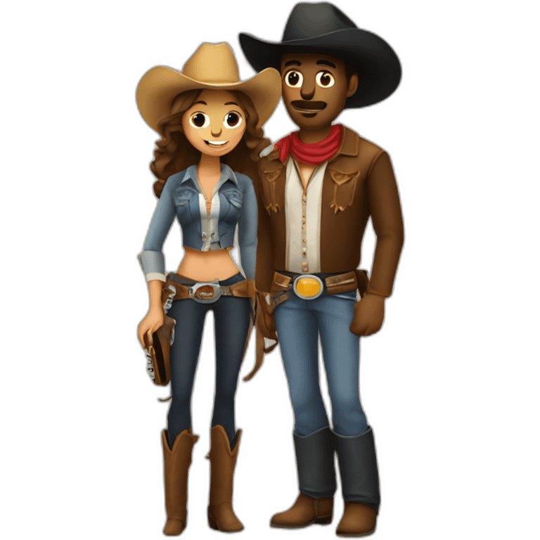 Cowboy and cowgirl making music emoji