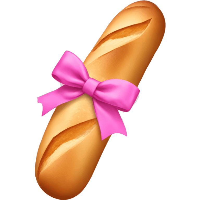 Baguette with pink bow emoji