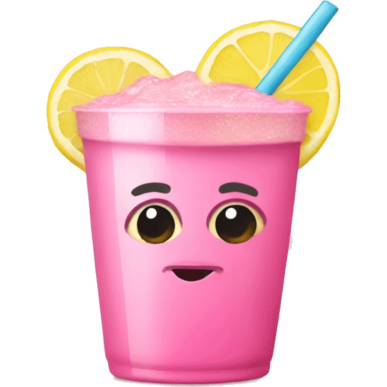 pink lemonade with a lemon in cup emoji