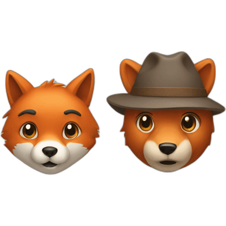 fox and bear emoji