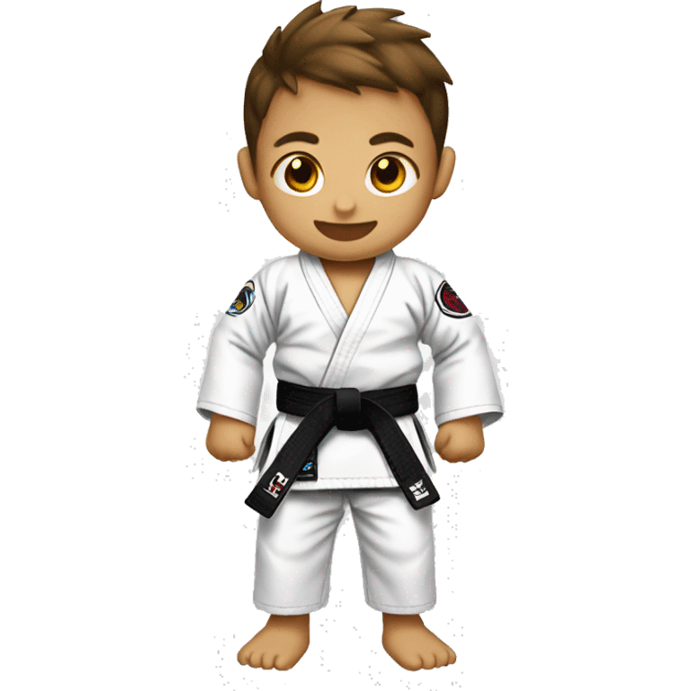 Shark-kid wearing a Jiu-Jitsu gi  emoji