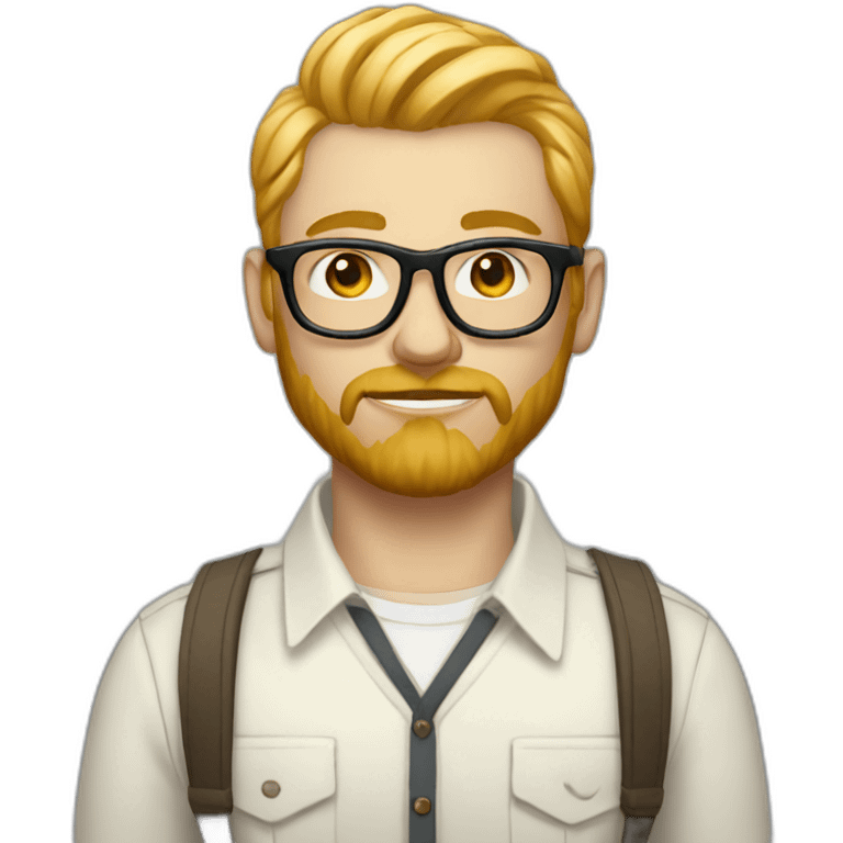 a wanna be creative director white skin hipster look emoji