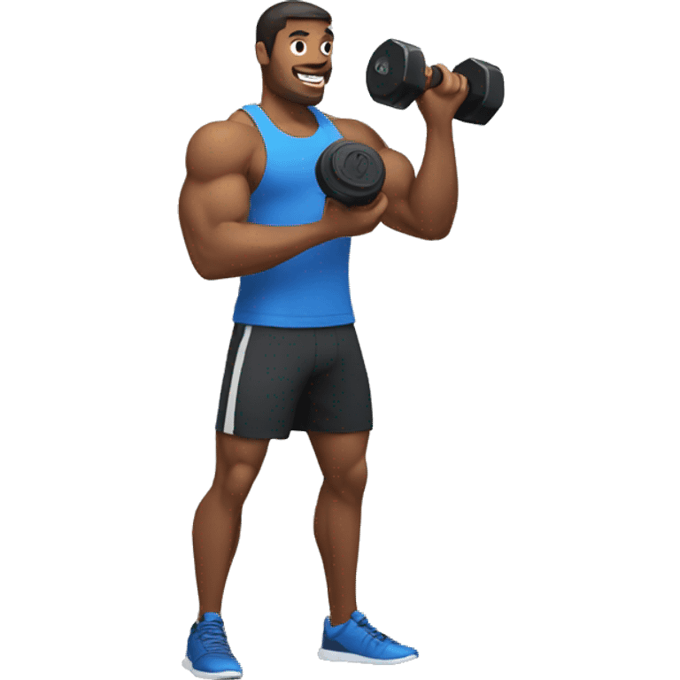 guy holding a dumbell emoji