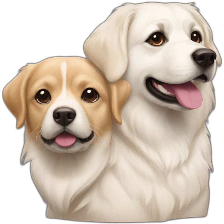 white lab and pekingese corgi emoji