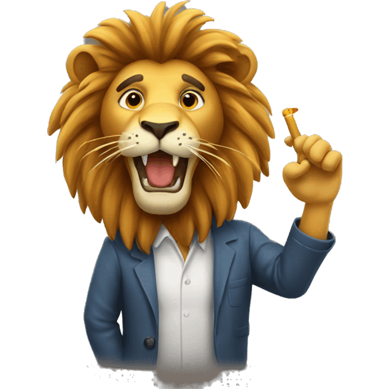 lion blowing whistle emoji