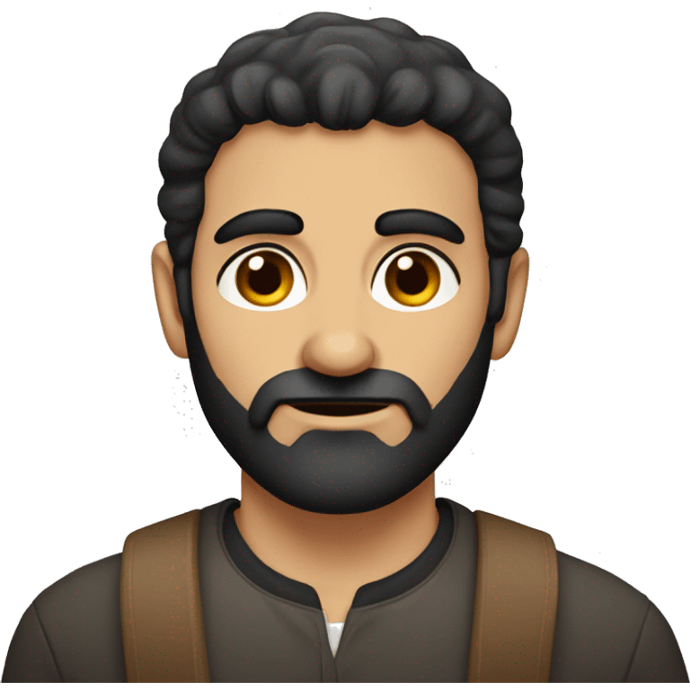 Armenian man with dark beard and hazel eyes emoji