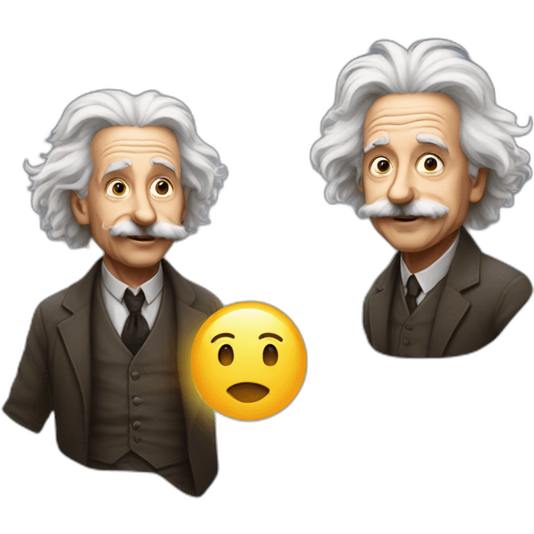 einstein with newton emoji