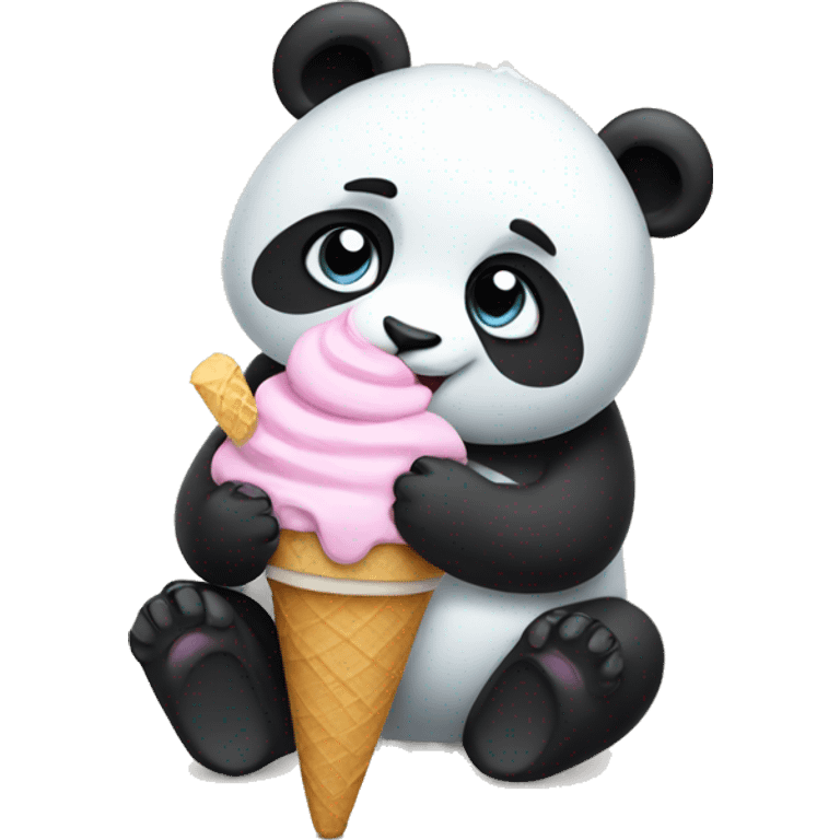 Panda eating ice cream emoji