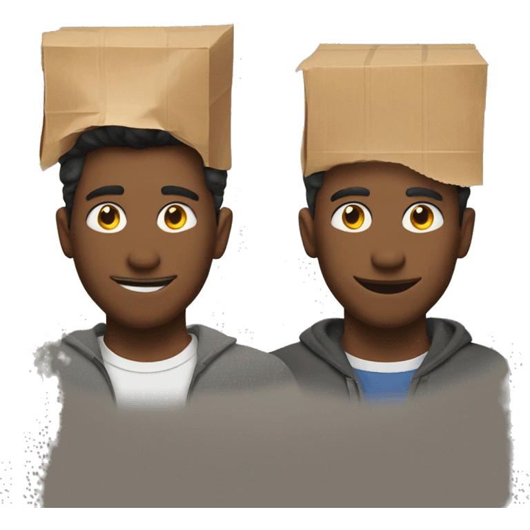 two guys with paper bags in the head emoji