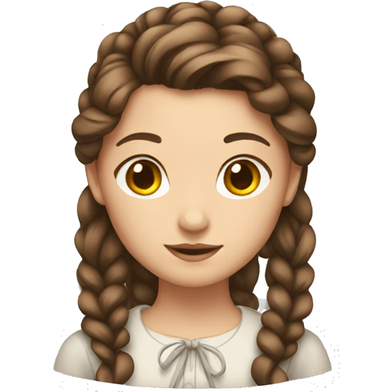 girl with brown hair and tied hair emoji