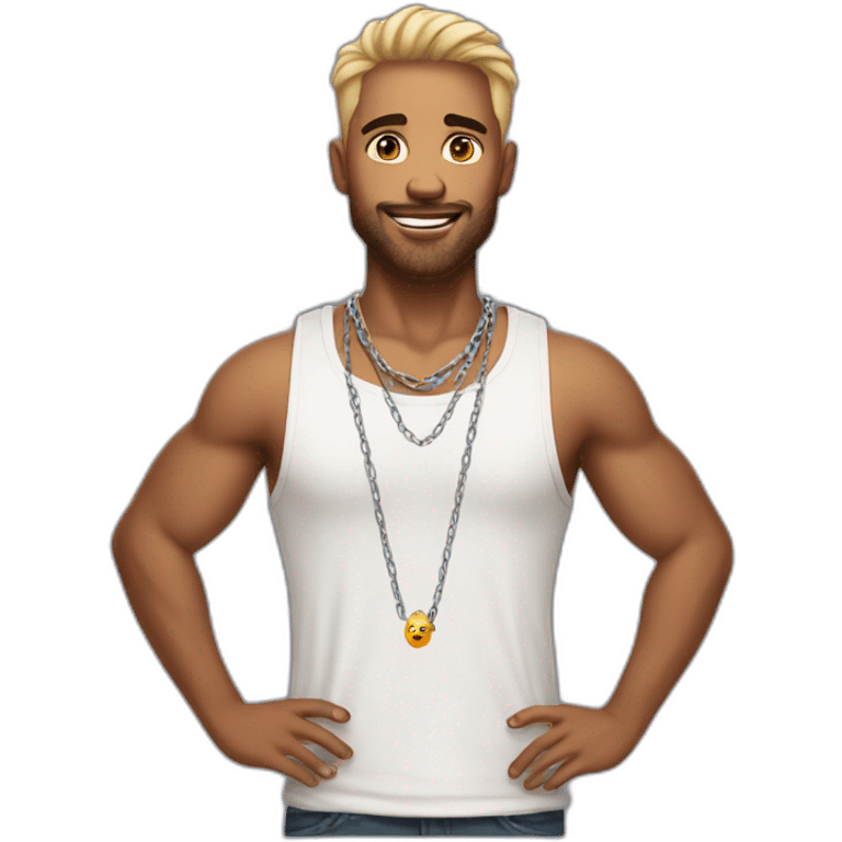 guy wearing tanktop and chain necklace emoji