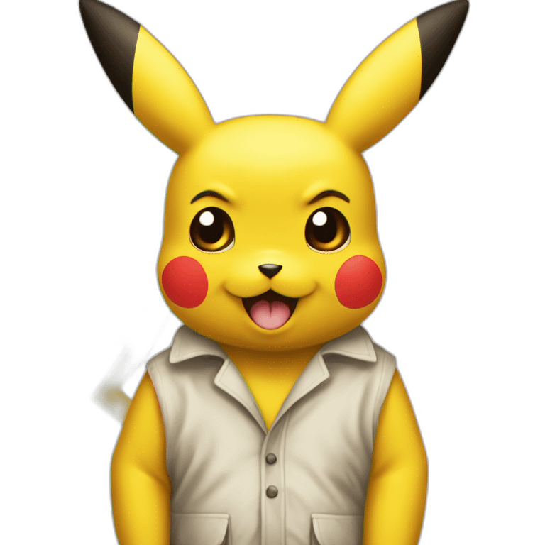 Pikachu mélangé à Gérard de pardieu emoji