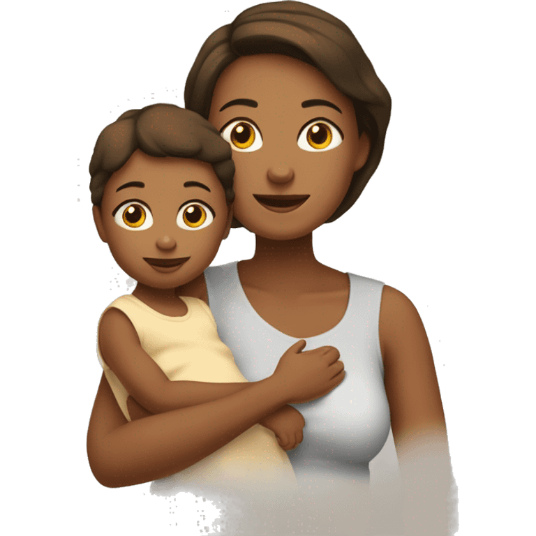 Bébé avec maman emoji