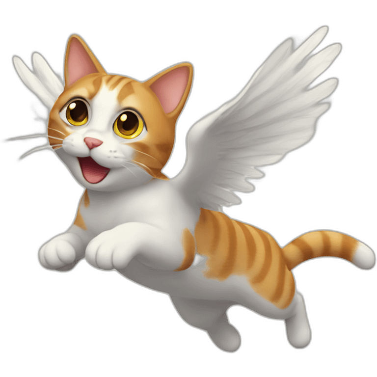 cat flying emoji