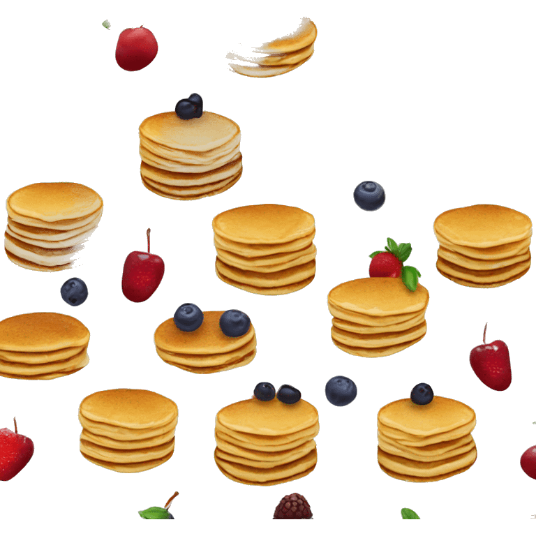 Pancakes with syrup and fruit emoji