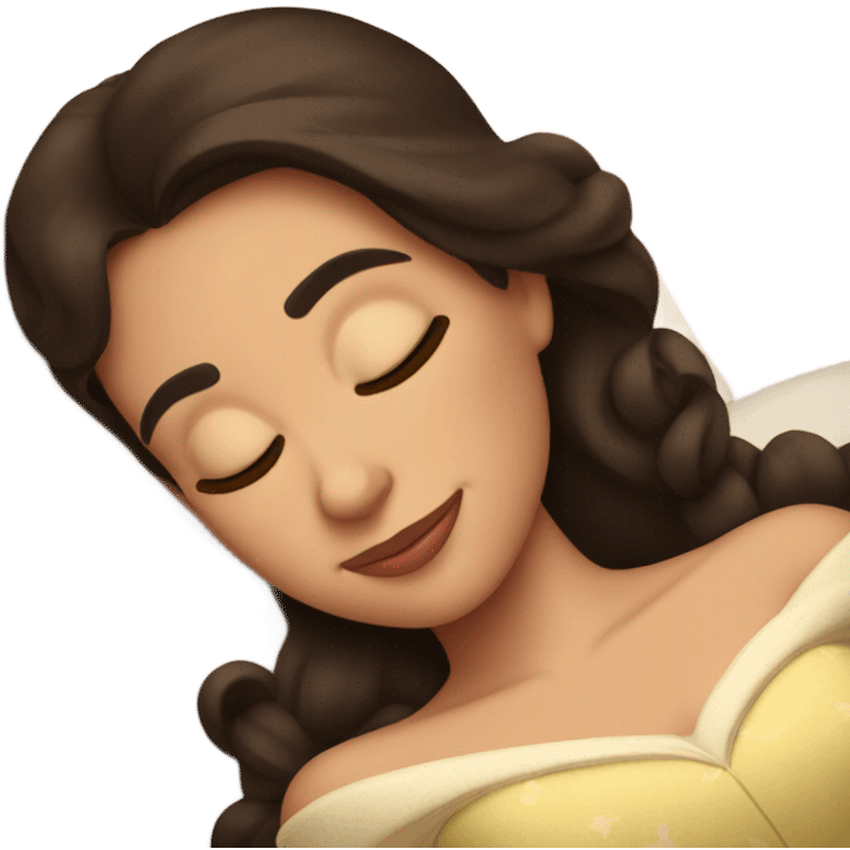 Sleeping brunette beauty Disney emoji