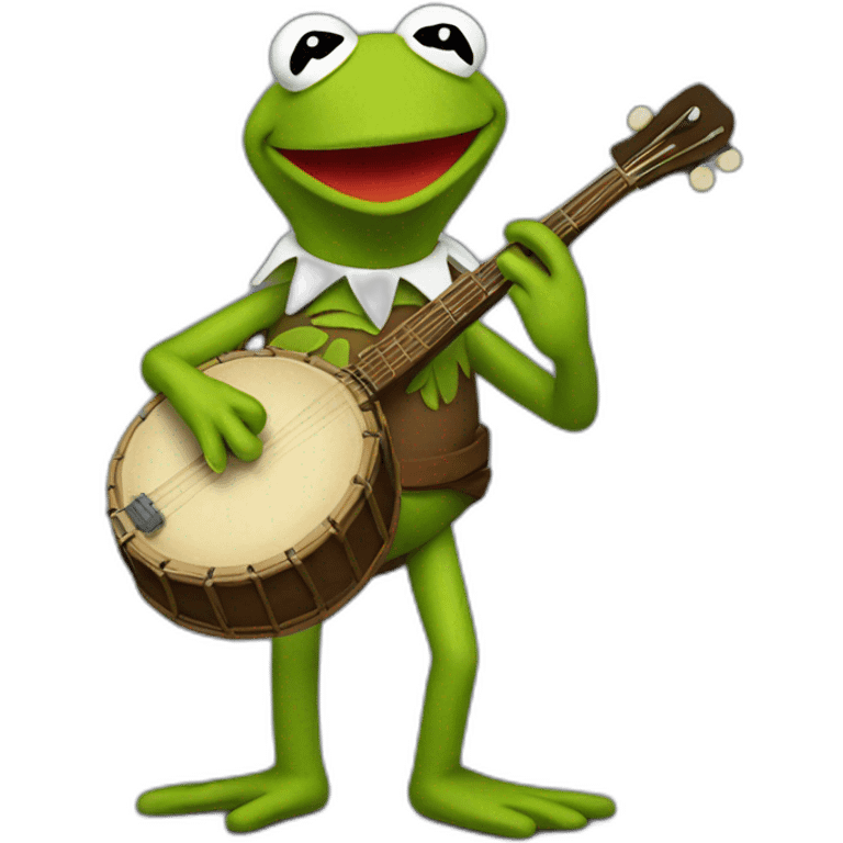 Kermit with a banjo emoji