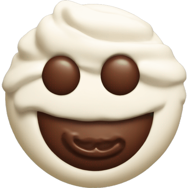 chocolate snowman with cream emoji