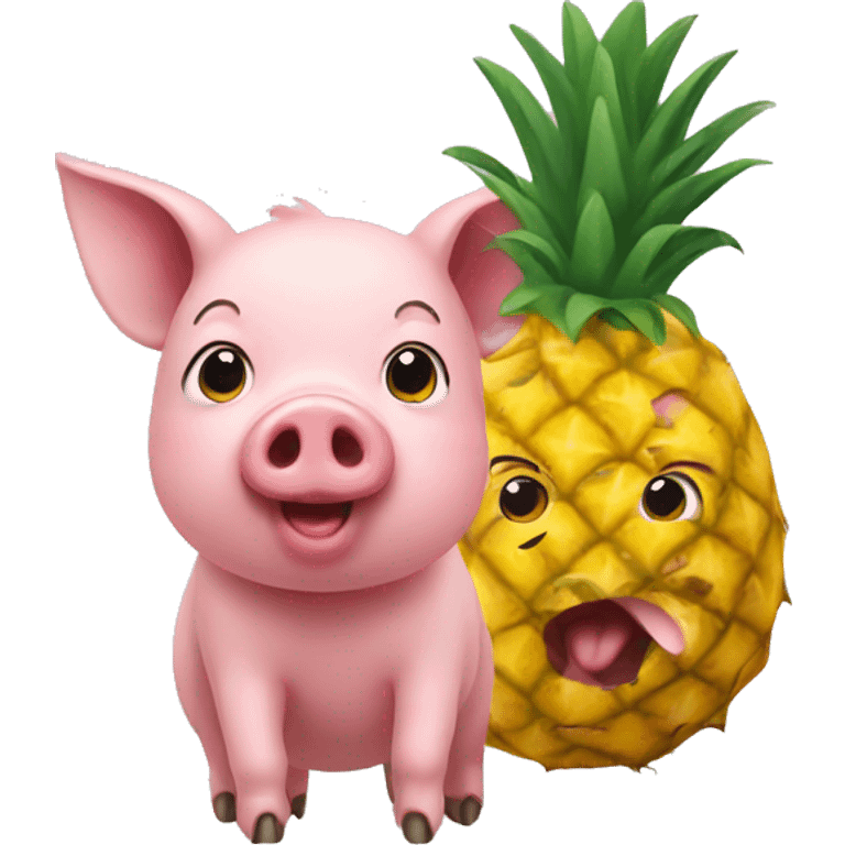 Pig with a pineapple emoji