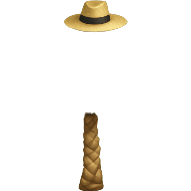 A fully grown Date Palm tree (🌴 ) and a sholar hat on it 🎓 emoji