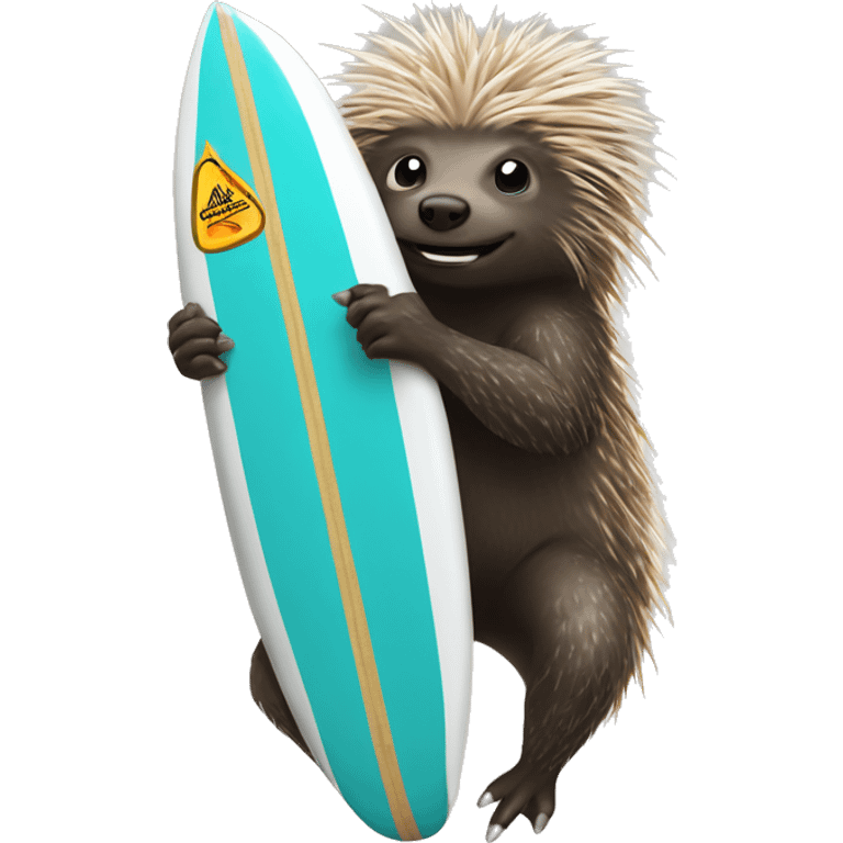 Porcupine riding surfboard emoji