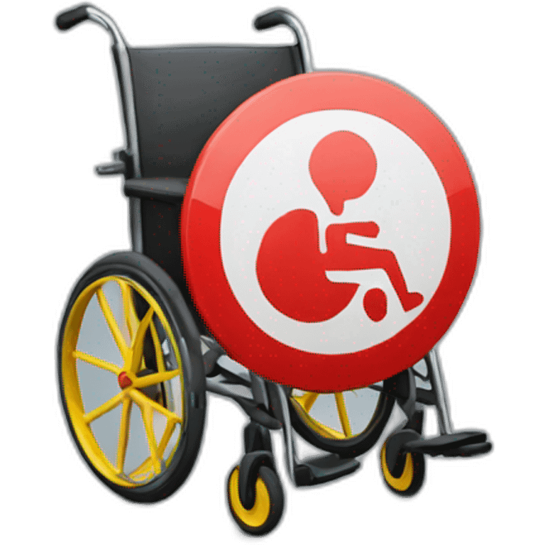 stop sign  in the wheel of a wheelchair emoji