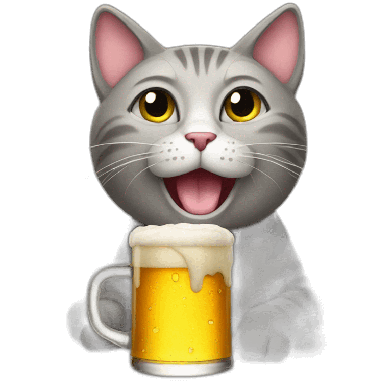 cat drink beer emoji