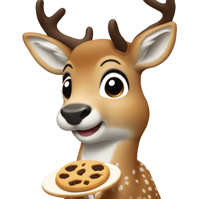 Deer from Japan eating cookie emoji