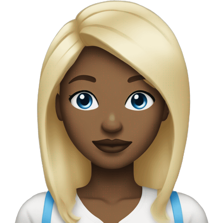 black woman blonde hair blue eyes full lips emoji