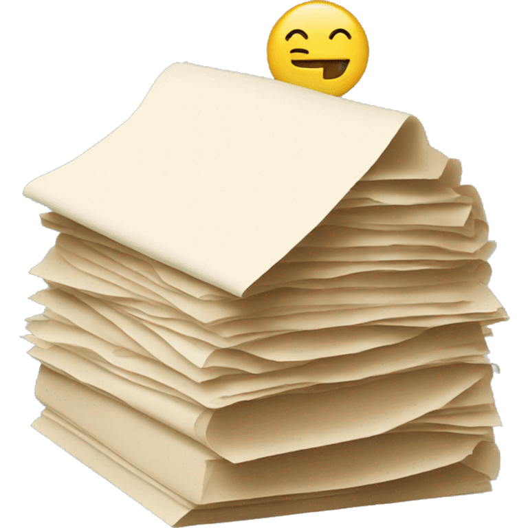 a stack of paper with a visible home symbol on it emoji