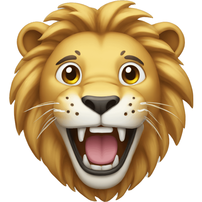 Lion white laughing emoji