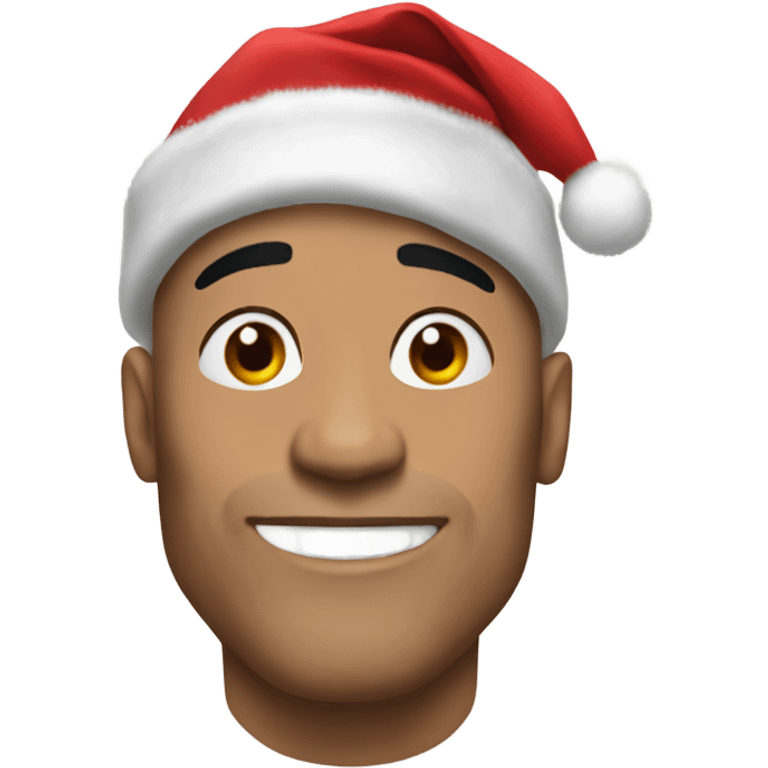 the rock with a christmas hat emoji