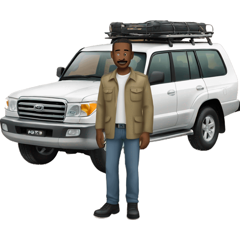 Man standing next to his Land Cruiser  emoji