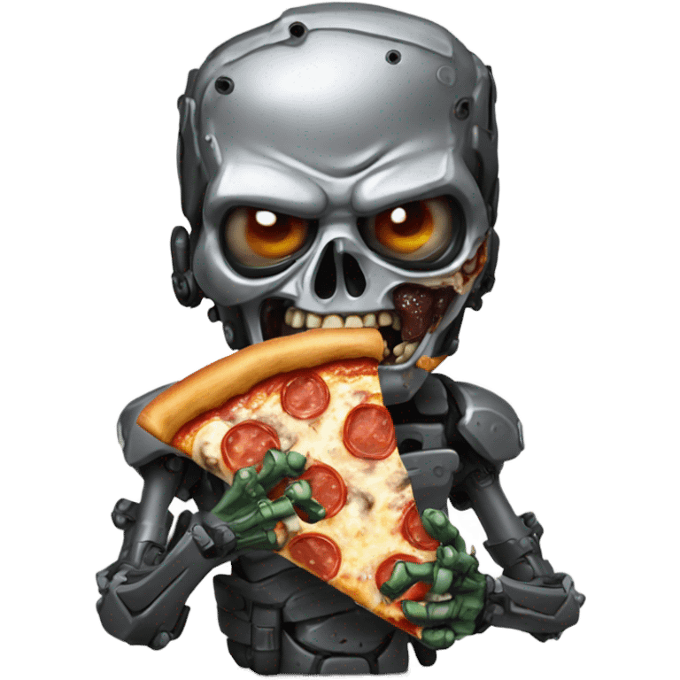 terminator zombie eating pizza emoji