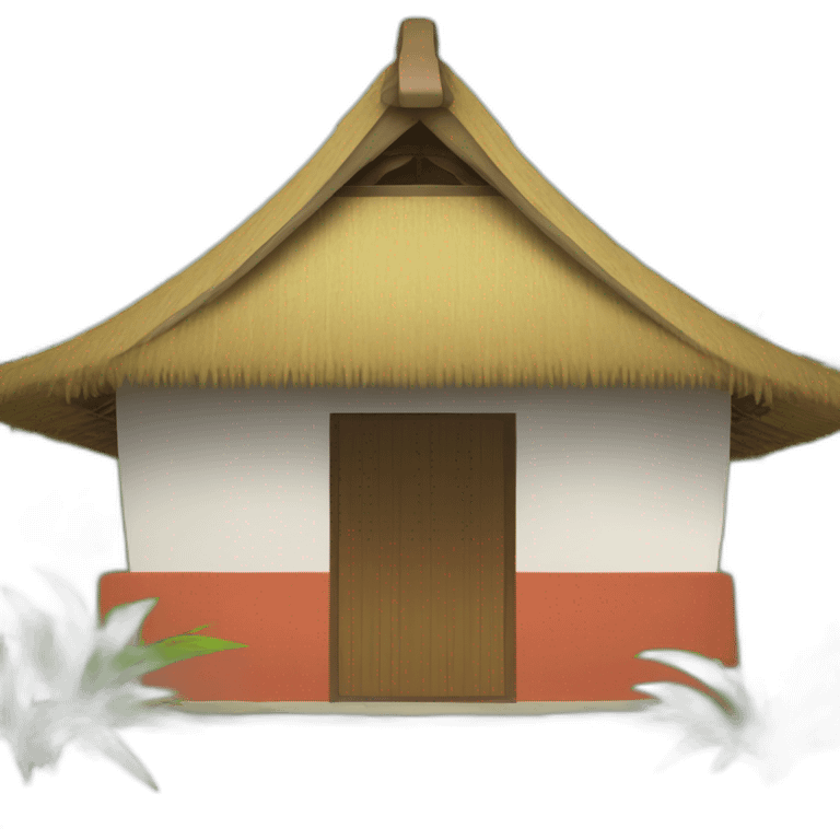 a Chinese-style hut with a thatched roof emoji