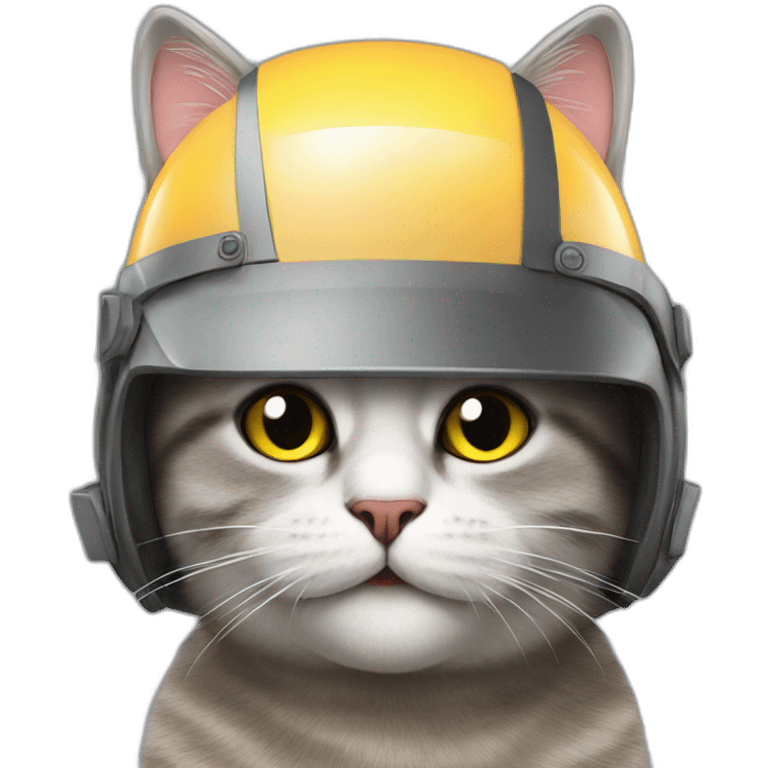 cat wear helmet for constructor emoji