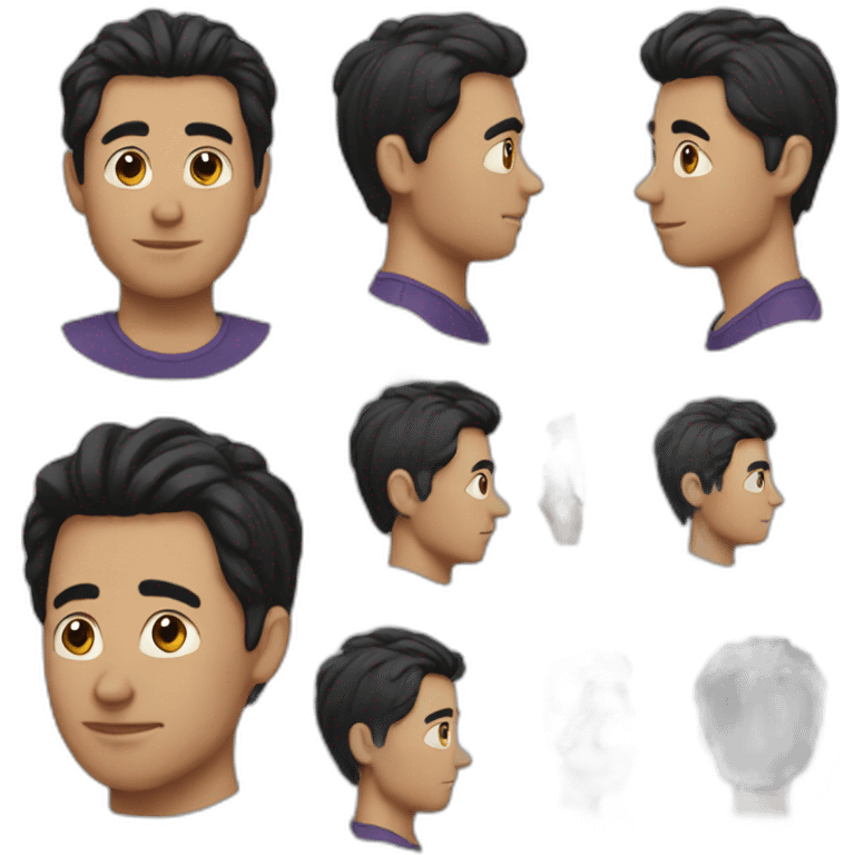 A man with black hair emoji