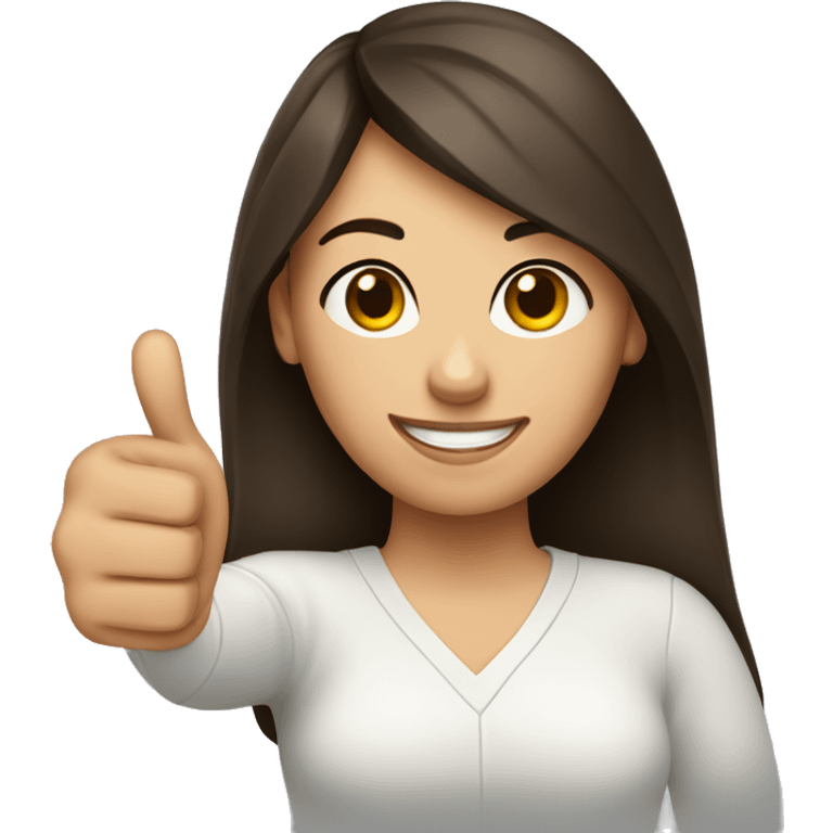 brunette woman and thumbs up emoji