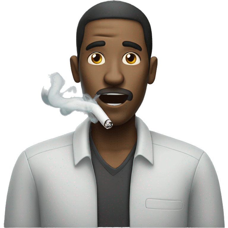 A person who Smoke out ghosts emoji