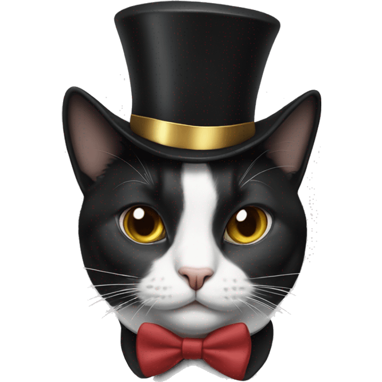 tuxedo cat wearing a top hat  emoji