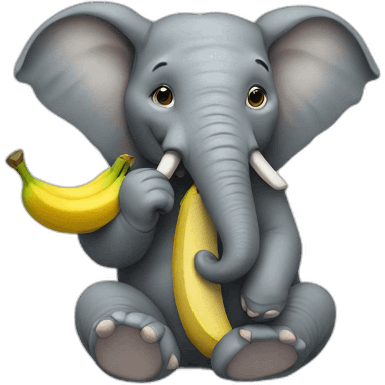 Elephant eating banana emoji