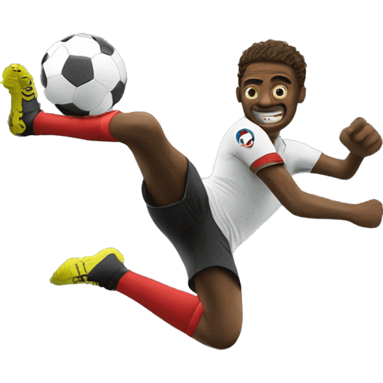 a footballer doing bicycle kick  emoji