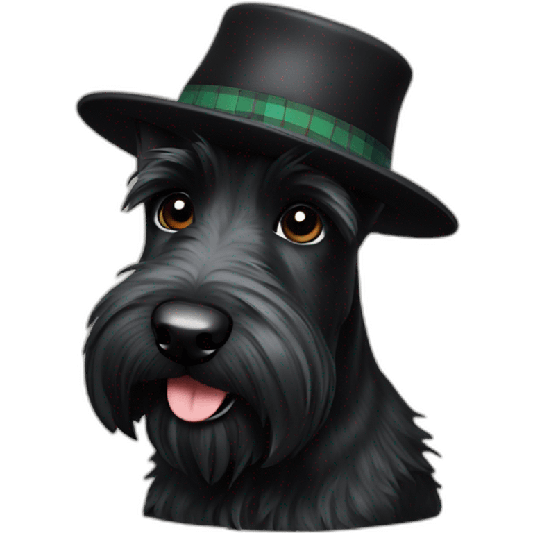 Scottish terrier black with-hat emoji