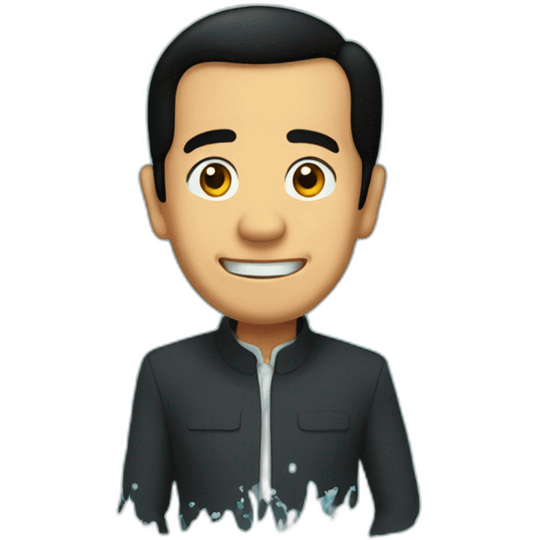 Jokowi in a water tunnel emoji