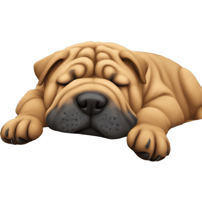 Brown Shar Pei sleeping emoji