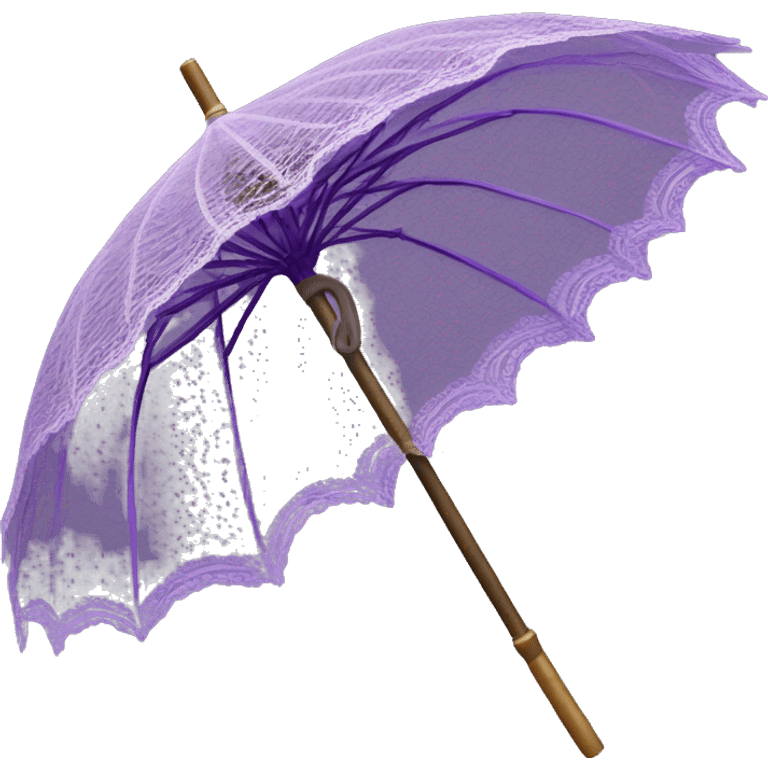 Realistic purple see through lace parasol. emoji