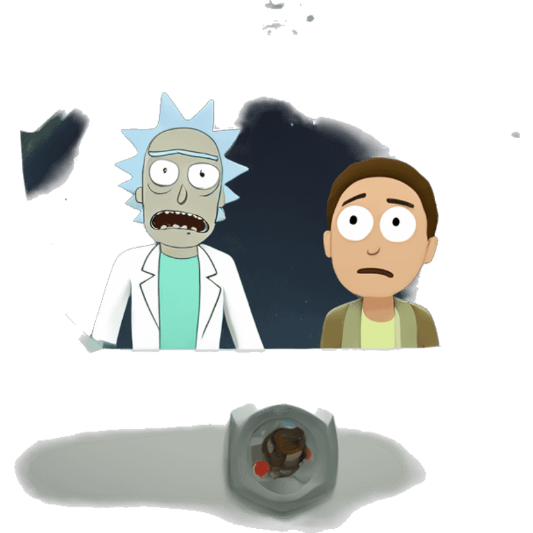 Rick and Morty in spaceship  emoji