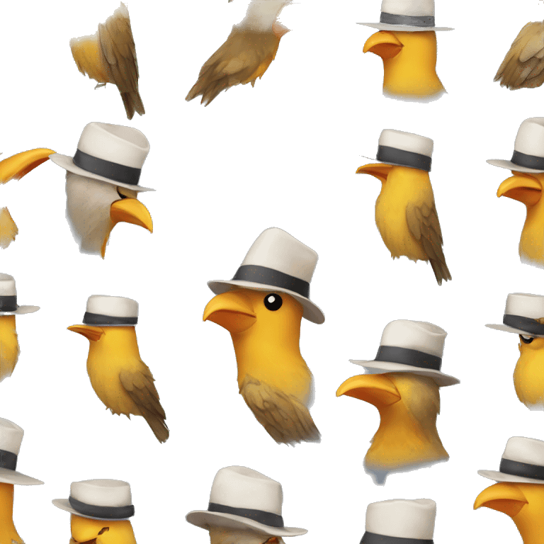 Bird with hat emoji